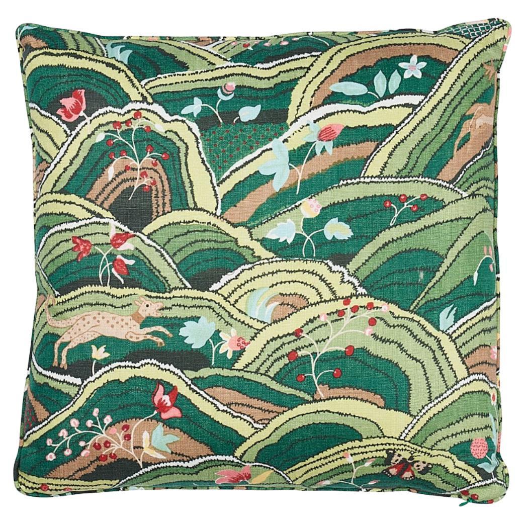 Schumacher Rolling Hills 18" Pillow in Green