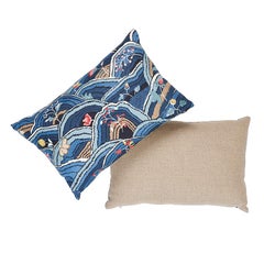 Schumacher Rolling Hills in Blues 18 x 12" Pillow