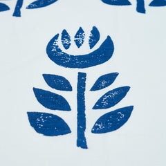 Schumacher Rosenborg Hand Print Pillow in Navy