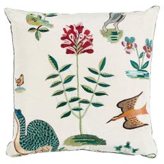 Schumacher Royal Silk Embroidery Pillow In Multi