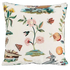 Schumacher Royal Silk Embroidery Pillow In Multi