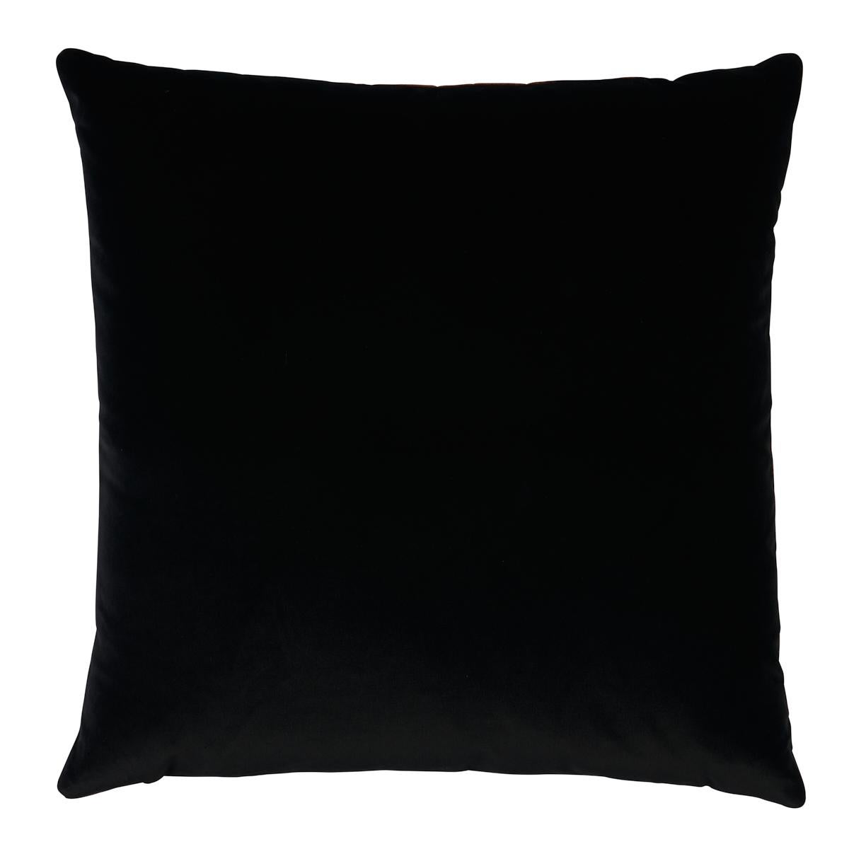 This pillow features Sabi Tiger Velvet with a knife edge finish. Sabi Tiger Stripe in java is a wildly chic abstract animal pattern and a go-to fabric that traverses decorative styles. Back of pillow is Gainsborough Velvet. Pillow includes a