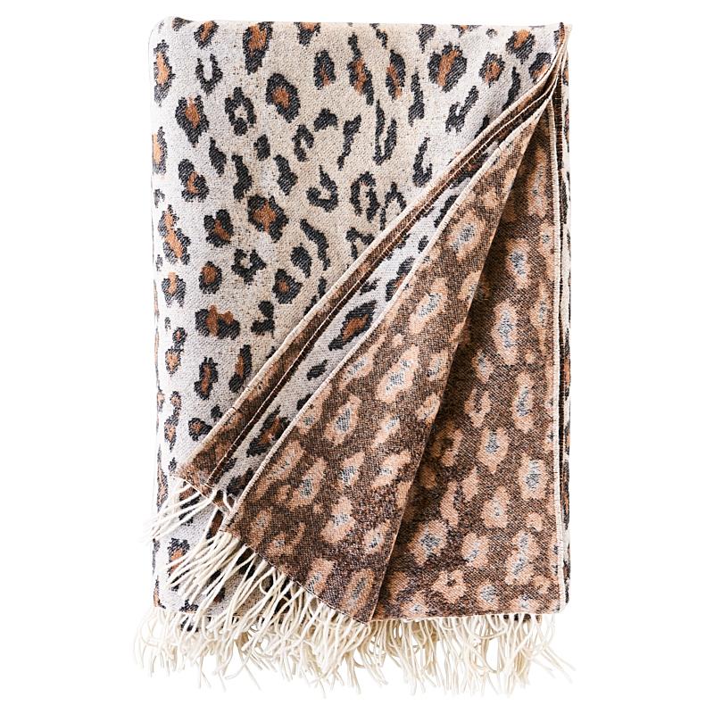 Italian Schumacher Safari Throw in Leopard For Sale