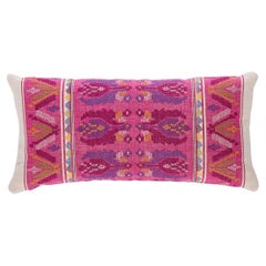 Schumacher Sandor Stripe Embroidery Pillow In Magenta