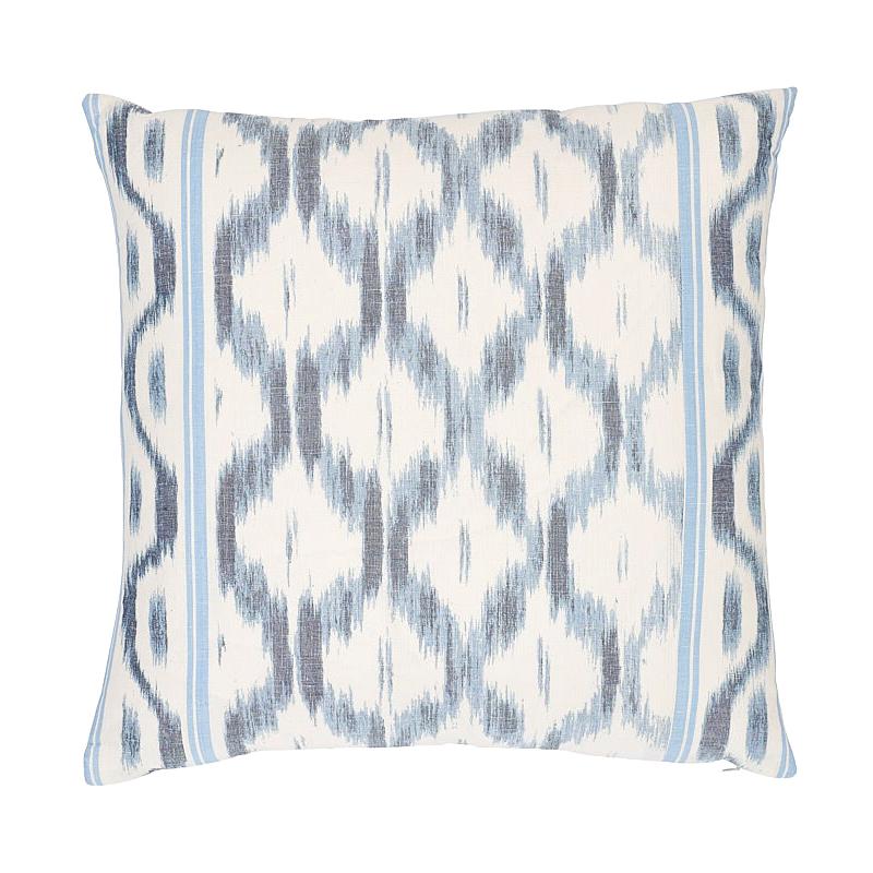Schumacher Mark D. Sikes Santa Monica Ikat Indigo Blue Lumbar Pillow
