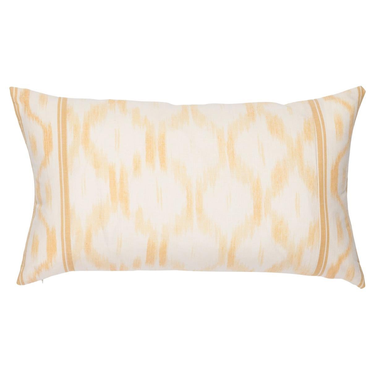 Schumacher Santa Monica Ikat 26x15" Pillow in Yellow For Sale