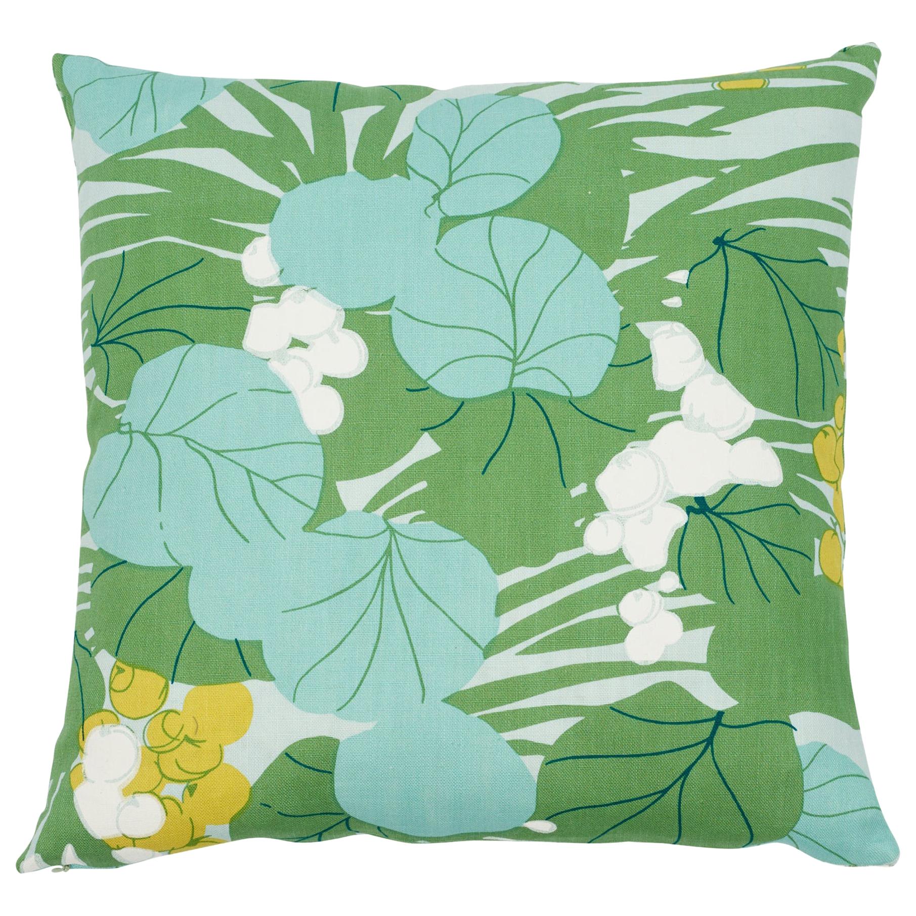Schumacher Sea Grapes Palm Two-Sided Cotton Pillow
