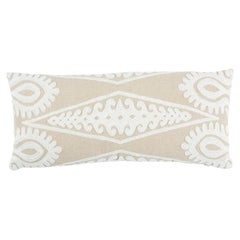 Schumacher Seema Embroidery Pillow In Natural