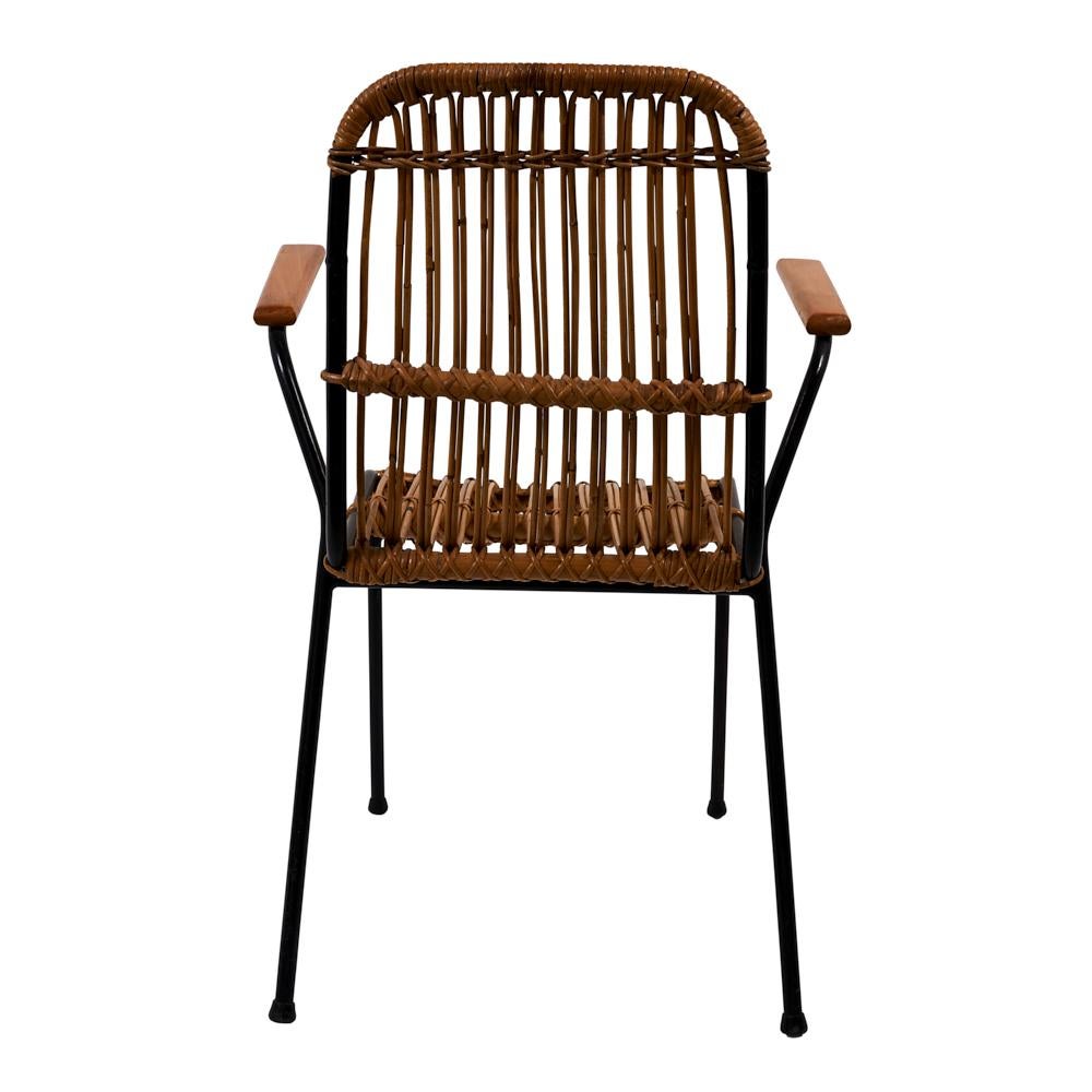 Schumacher: 4er-Set Rattan-Gartenstühle, hergestellt in Belgien. (Böhmisch) im Angebot