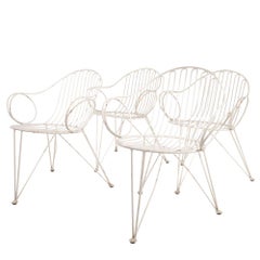 Schumacher Ensemble de 4 chaises de jardin en fer forgé par Mauser Werke Waldeck