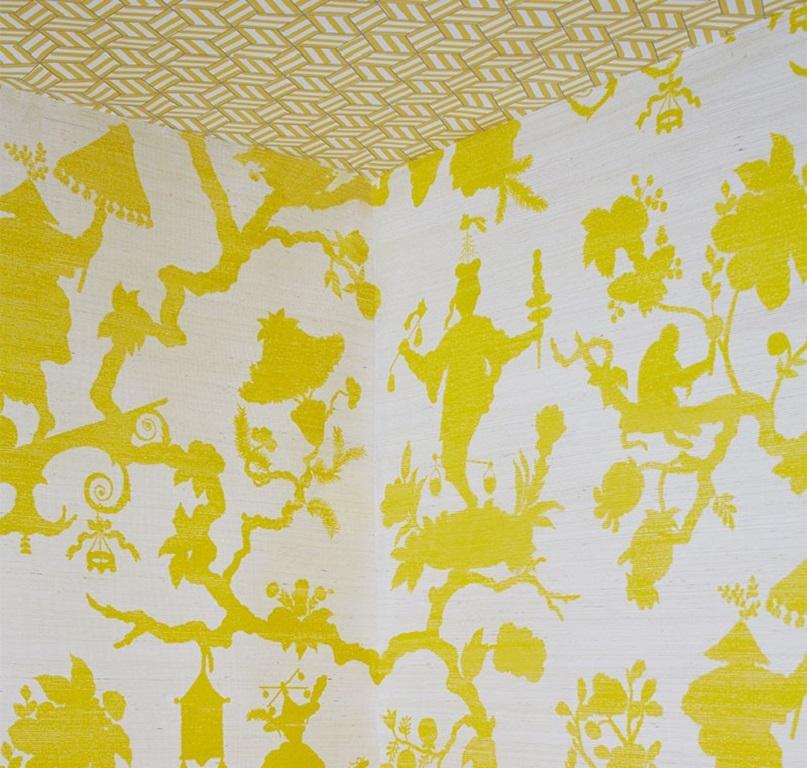 Classic chinoiserie motifs rethought as a modern silhouette pattern, this design brings whimsy and a fresh, graphic look to a room.
• Sold in 8 yard increments. 


• Match: Half Drop
 