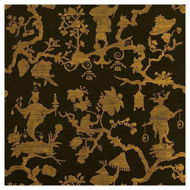 Schumacher Shantung Silhouette Sisal Wallpaper In Yellow For Sale at ...