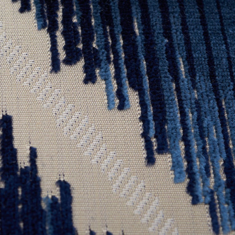 Schumacher Shock Wave Midnight Silk Cotton TwoSided Pillow at 1stDibs