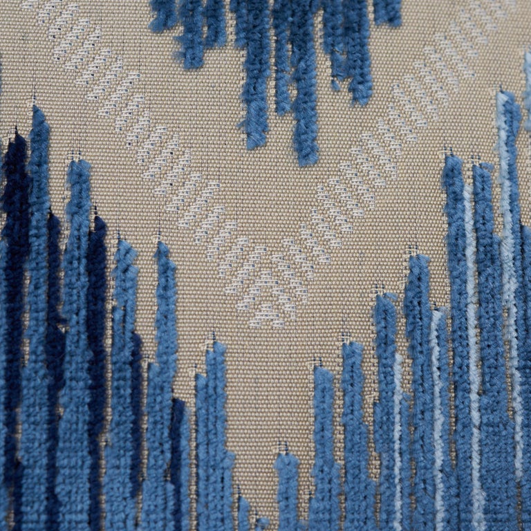 Schumacher Shock Wave Midnight Silk Cotton TwoSided Pillow at 1stDibs