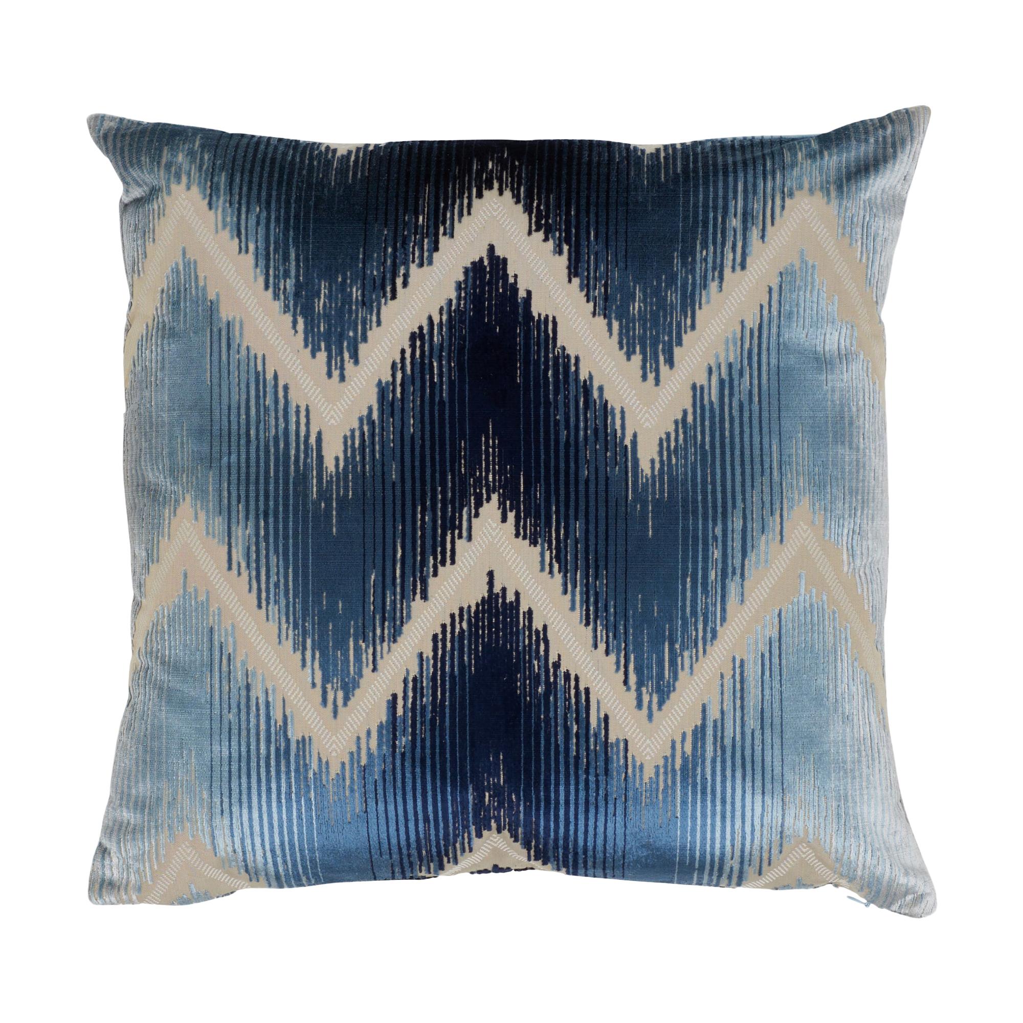 Schumacher Shock Wave Midnight Silk Cotton TwoSided Pillow at 1stDibs