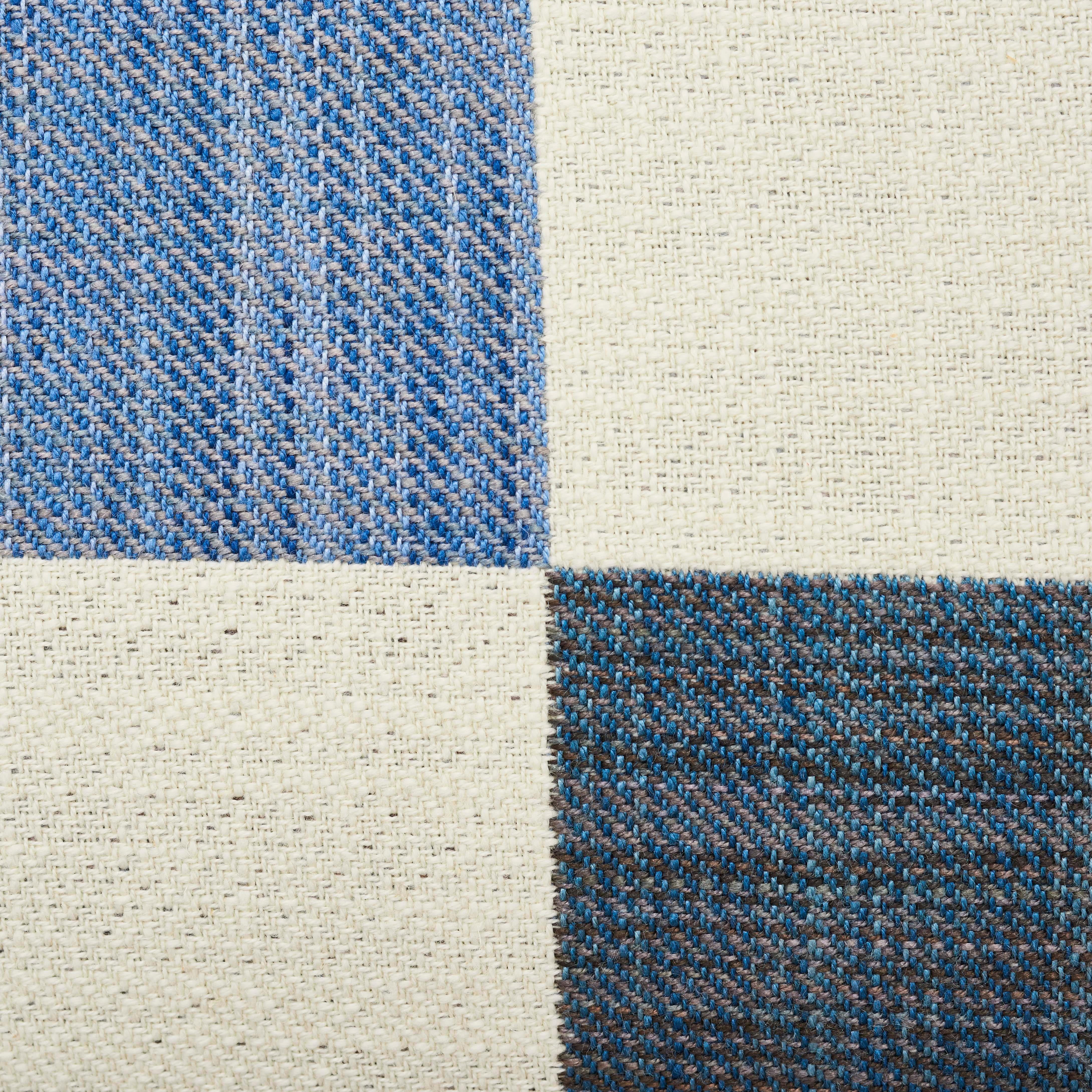 Modern Schumacher Smithton Weave Denim Two-Sided Pillow