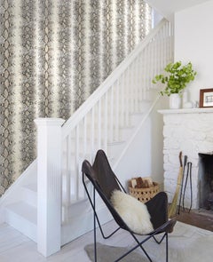 Schumacher Snake Charmer Wallpaper in Cobalt