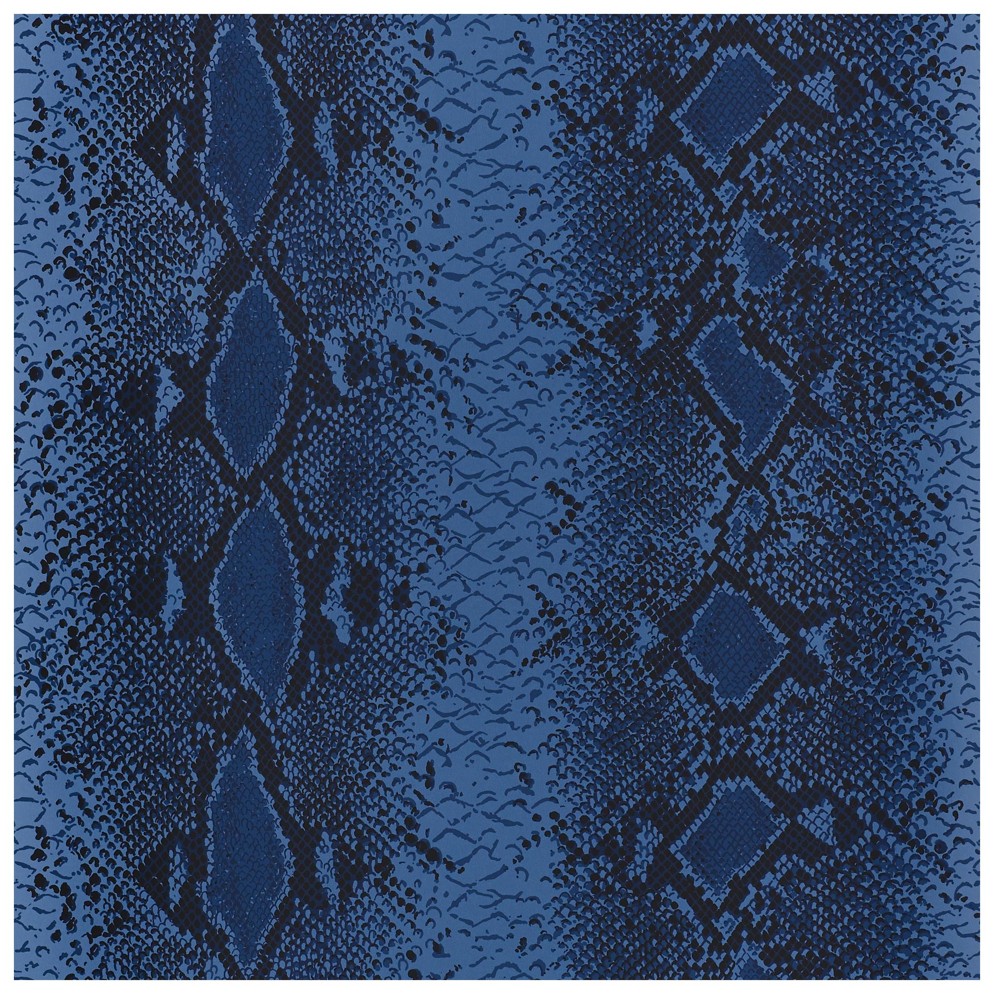 Schumacher Snake Charmer Wallpaper in Cobalt For Sale