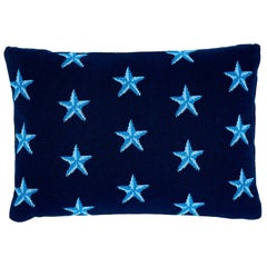 Coussin en coton bleu étoilé à deux faces Schumacher Star Epingle