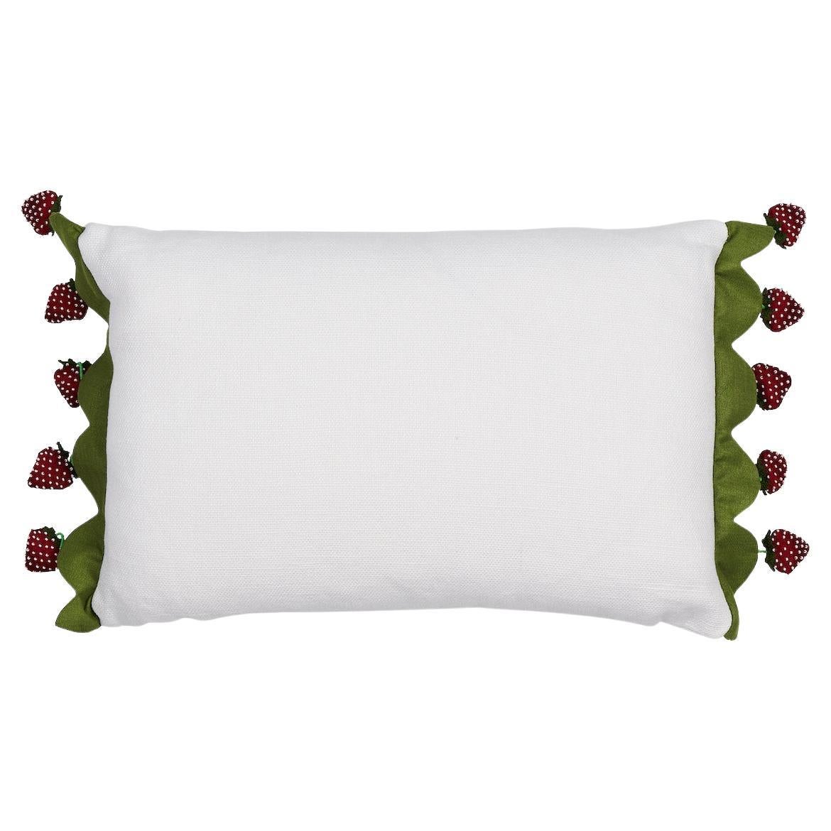 Schumacher Strawberry Jam 18x12" Pillow in Green For Sale