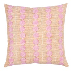 Schumacher Sun Rise Hand Block 20" Pillow in Rose & Copper