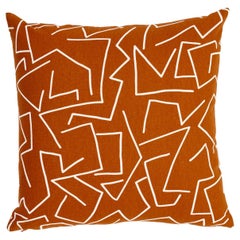 Schumacher Tangent Print 22" Pillow in Saffron