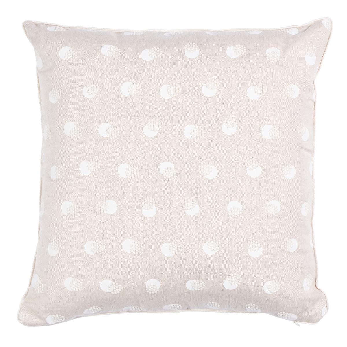 Schumacher Taylor Embroidery 16" Pillow in Ivory on Natural