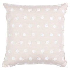 Schumacher Taylor Embroidery 20" Pillow in Ivory on Natural