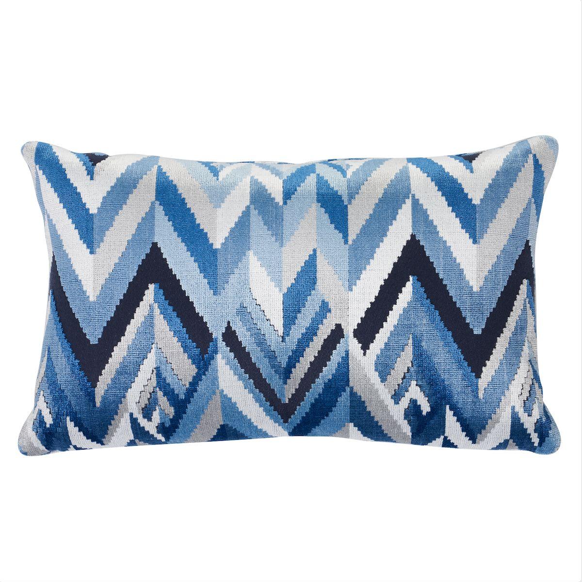 Schumacher Taylor Velvet 20x12" Pillow in Lapis