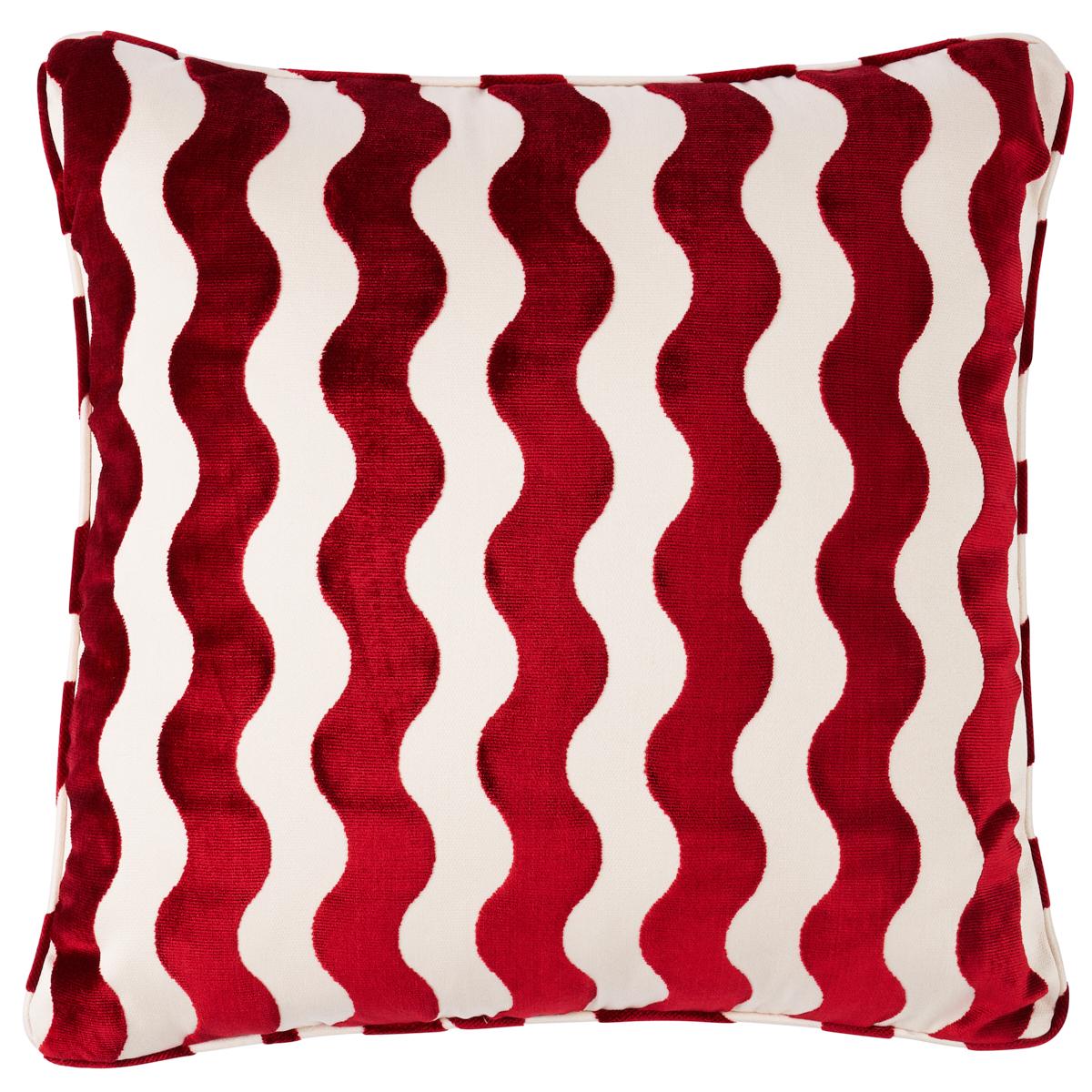 Schumacher The Wave 20" Pillow in Red