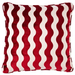 Schumacher The Wave 20" Pillow in Red