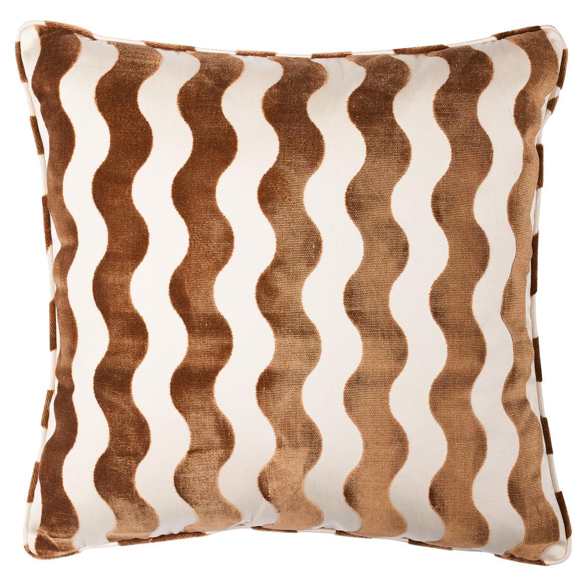 Schumacher The Wave 22" Pillow in Camel
