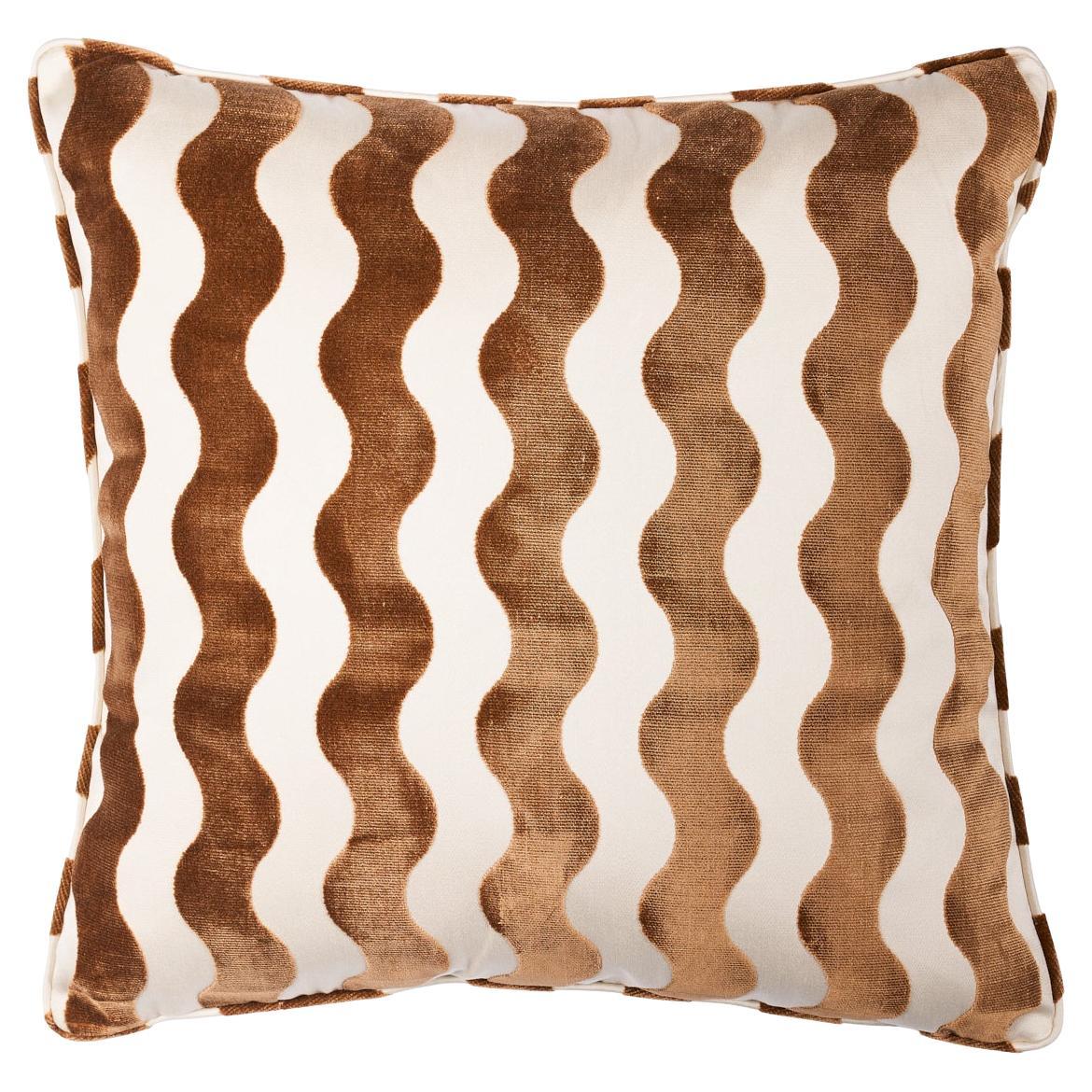 Schumacher The Wave 22" Pillow in Camel