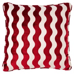Schumacher The Wave 22" Pillow in Red