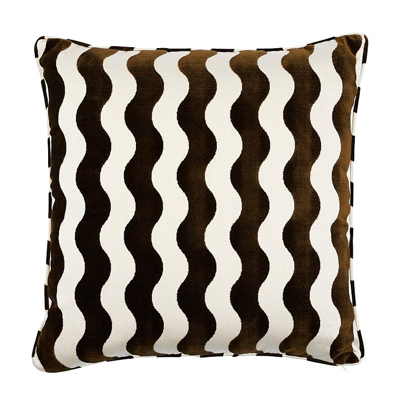 Schumacher The Wave 24" Pillow in Chocolate