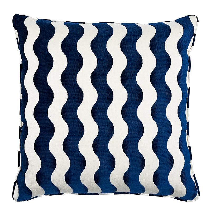 Schumacher The Wave 24" Pillow in Navy