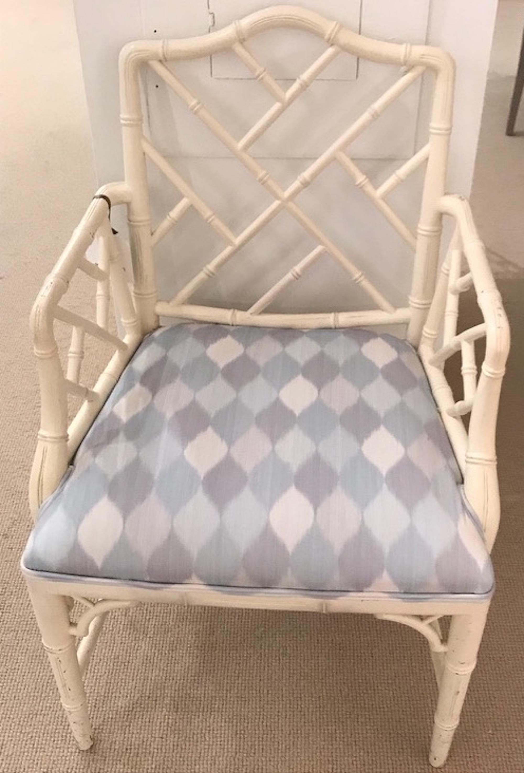 Crafted from bamboo and upholstered with Schumacher's Harlequin fabric in a chalk white colorway, this Theodore Chair is a perfect ethereal accent to any room. 

Since Schumacher was founded in 1889, our family-owned company has been synonymous with