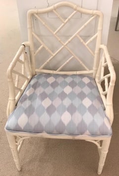 Schumacher Theodore Bamboo Chair in Miles Redd Harlequin Fabric- Sample