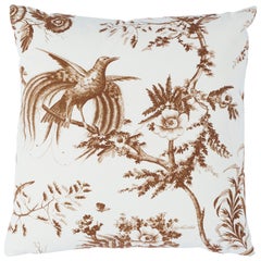 Schumacher Toile De La Prairie Pillow in Brown