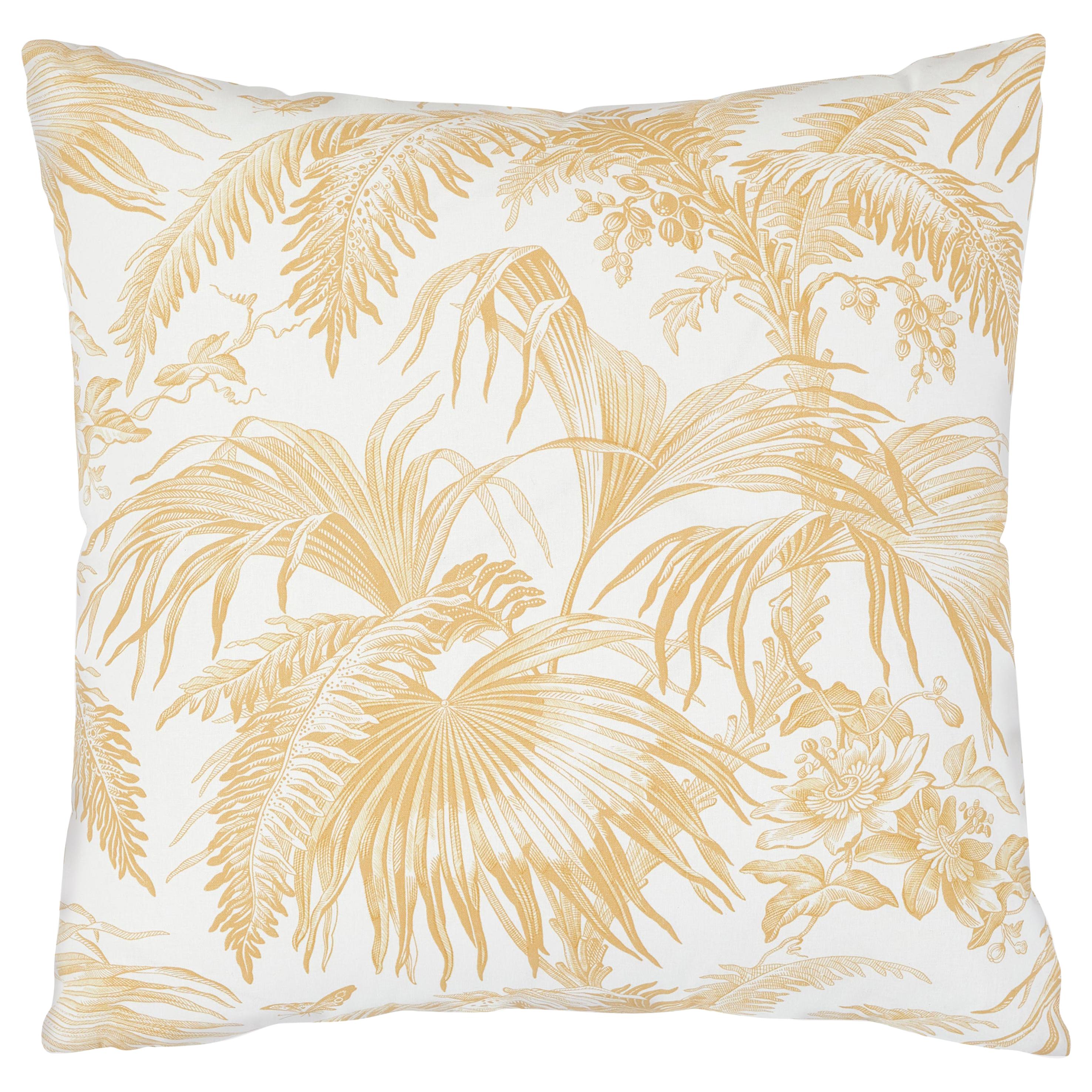 Schumacher Toile Tropique Pillow in Gold