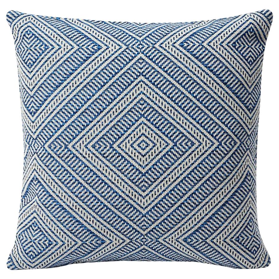 Schumacher Tortola Diamond Woven Indoor/Outdoor Two-Sided Pillow For Sale