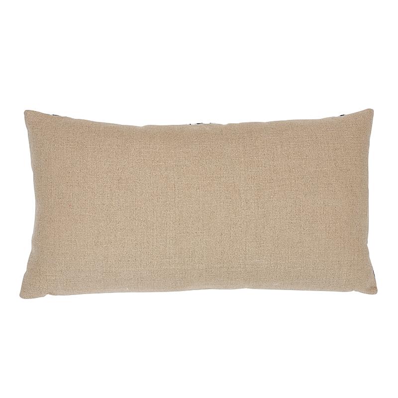This pillow features Tulip Flame stitch Embroidery Fabric (Item# 70272) with a knife edge finish. An enchanting, statement-making pattern with a surprising and sophisticated palette; inspired by a 1920‚Äôs Schumacher design. Back of pillow is Piet