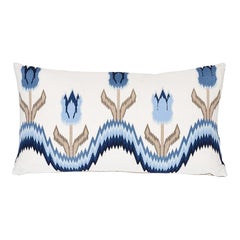 Almohada lumbar Schumacher Tulipán Flamestitch