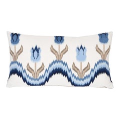 Schumacher Tulip Flamestitch Lumbar Pillow