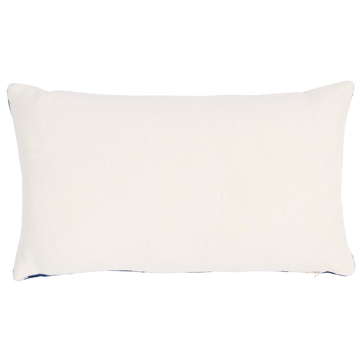 This pillow features Tutsi by David Kaihoi for Schumacher with a knife edge finish. Tutsi Velvet in blue, designed by David Kaihoi, is a hard-wearing yet sophisticated heavyweight fabric with both cut and loop pile for added texture and depth. The