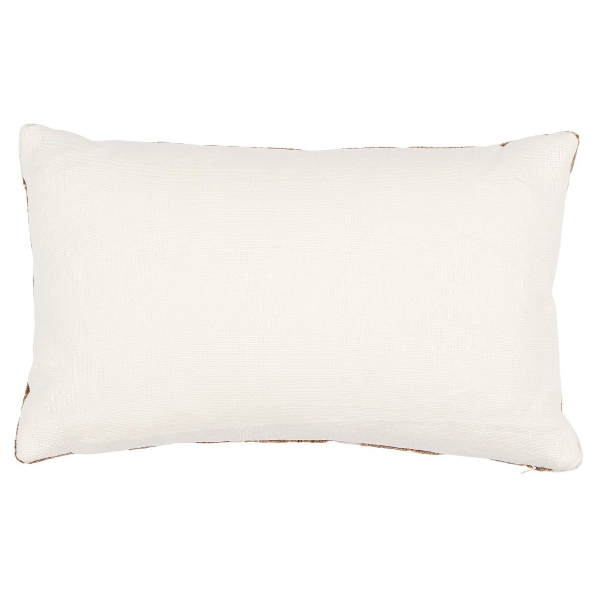 This pillow features Tutsi Velvet by David Kaihoi for Schumacher with a knife edge finish. Tutsi Velvet, designed by David Kaihoi, is a hard-wearing yet sophisticated heavyweight fabric with both cut and loop pile for added texture and depth. The