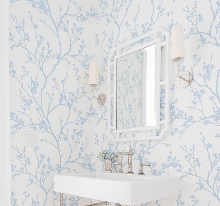 Schumacher Twiggy Paperweave Wallpaper In Sky For Sale at 1stDibs ...