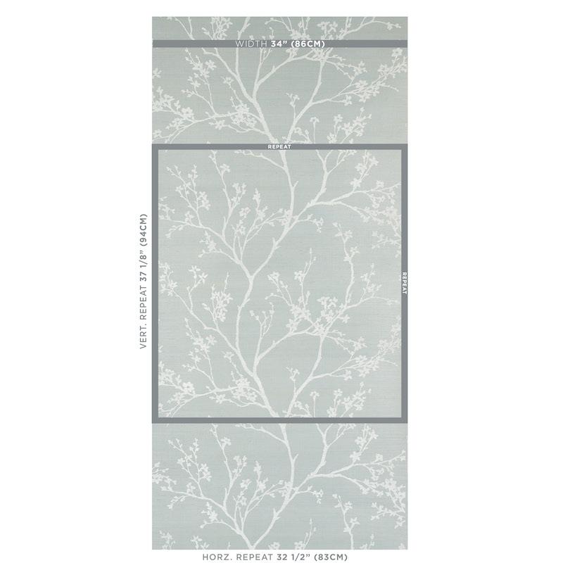 This delicate yet graphic design from our archives, first introduced in the 1970s, brings the outdoors inside with beautiful flowering branches silhouetted against a solid ground.

• Sold in 8 yard increments. 


• Match: Half Drop