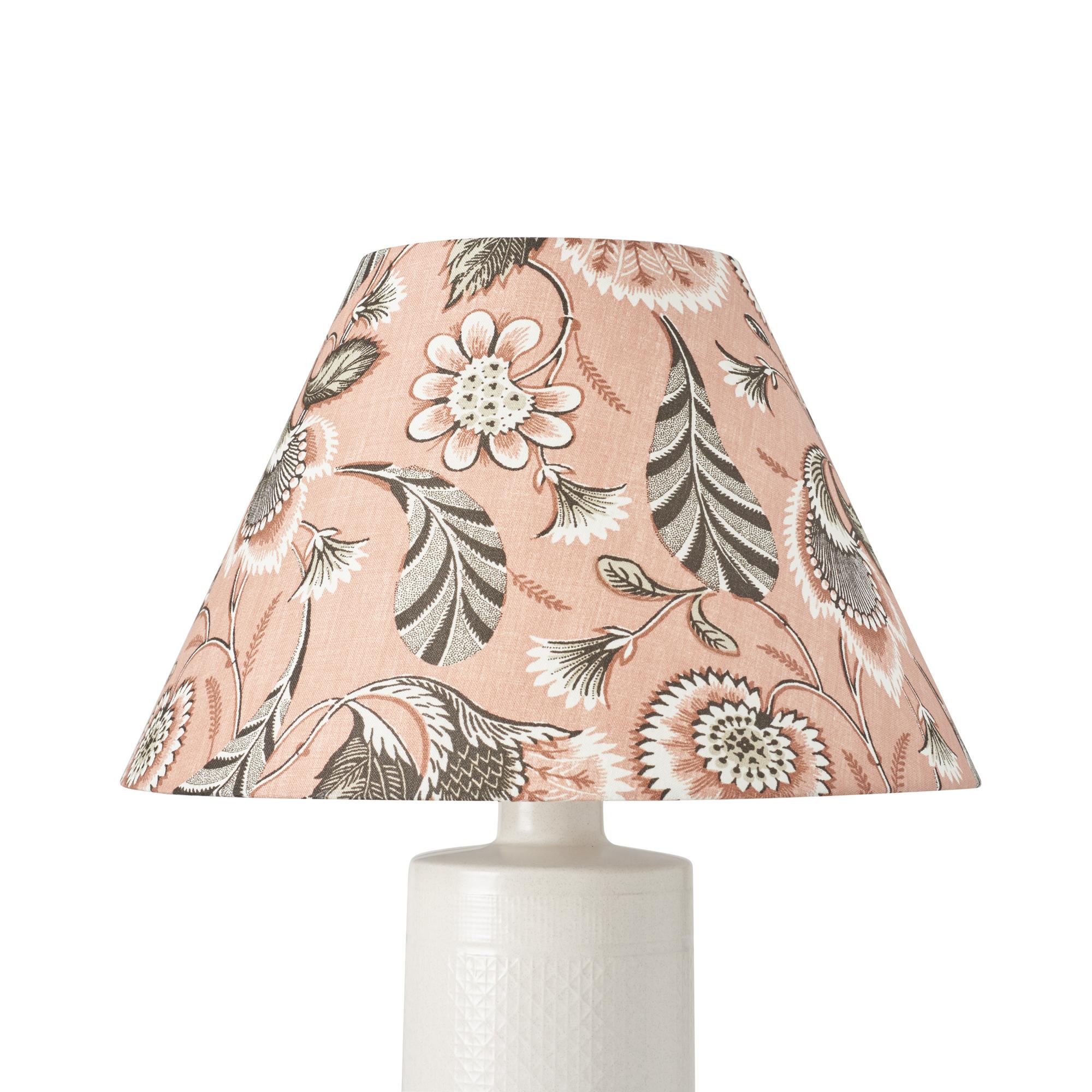 This lampshade features our Ursula pattern in Blush. Ursula is an enchanting combination of crisp, graphic elements and romantic, feathery florals. 8