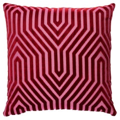 Schumacher coussin en velours Vanderbilt 24 pouces en mousseline